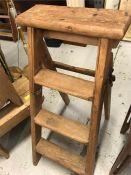 A set of Vintage J H Heathman pine step ladders.