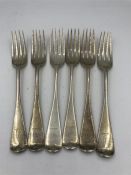 A set of six forks, hallmarked London 1875, by George Adams GA 242g