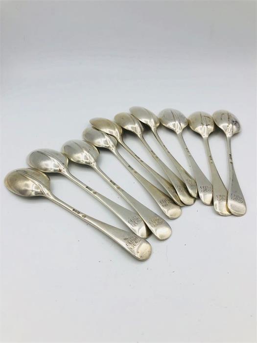 A set of tea spoons by WH & Sons Ltd, hallmarked 1909 (260g) - Image 3 of 3