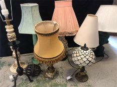 A Large collection of assorted lamp bases