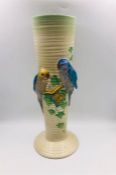 A Clarice Cliff budgerigar vase