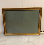 A Large modern gilt frame with Perspex inset.