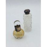 Two silver capped scent bottles