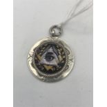 A silver Masonic medal 'All seeing eye' in enamel.