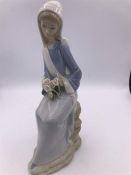 Lladro Seated Girl with Lilies (25cm)