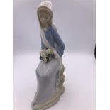 Lladro Seated Girl with Lilies (25cm)