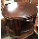 Mid Century nest of tables with large coffee table and four corner tables under.