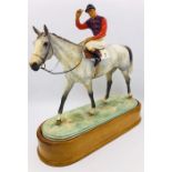 A Royal Worcester equestrian figure, c.1960-80, modelled by Doris Lindner, titled 'The Winner', a