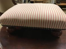 Candy pink and white foot stool on bun feet