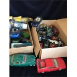 A selection of unboxed diecast models cars and vehicles.