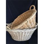 Two Vintage wicker laundry baskets