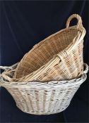 Two Vintage wicker laundry baskets