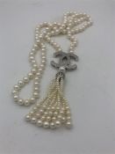 A Fresh Water Pearl necklace with designer spacer