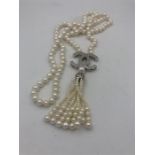 A Fresh Water Pearl necklace with designer spacer