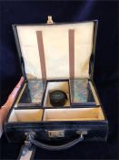 A Gentleman's travel set to include telescopic cup and two sandwich boxes.