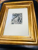 3 framed woodcut prints by Acnes Miller Parker.c.1937