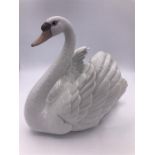 A Lladro Figure Swan with wings spread (20cm)