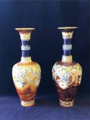 A Pair of Lambeth Doulton Stoneware vases