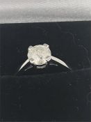 A 9ct White gold single stone white ring approx. one carat.