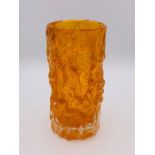 A Whitefriars Tangerine Bark Textured vase 15cms H c.1969