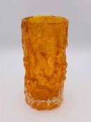 A Whitefriars Tangerine Bark Textured vase 15cms H c.1969