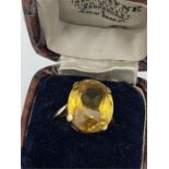 A Citrine Ring in a 9ct yellow gold mount