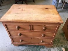 Pine Laundry or storage chest with faux drawers and lift up top 80cm W x 70cm H