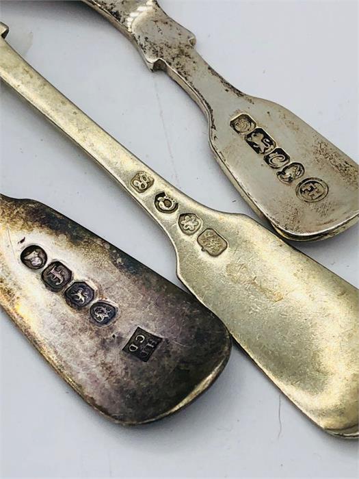 Three silver spoons to include a Caddy spoon. - Image 2 of 2