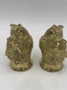 A pair of 800 silver gilt condiments in the form of Boars Heads