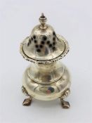 A single hallmarked silver pepper pot 1916.