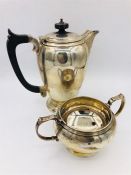 A Silver hallmarked Mappin & Webb teapot and sugar bowl.