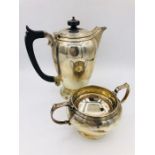 A Silver hallmarked Mappin & Webb teapot and sugar bowl.