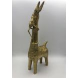 A Brass Persian figure of a donkey