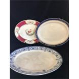 A Selection of three platters by Booths, Myott signed A.Robert and one other.