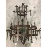 A Large two tier contemporary Medieval style Chandelier (Approx 120cm at widest)