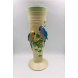 A Clarice Cliff budgerigar vase