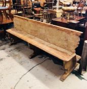 An Antique Church Pew 228cm x 70cm w x 94cm H, complete with kneeler.