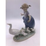 Lladro Figure of a Girl herding geese (19cm)