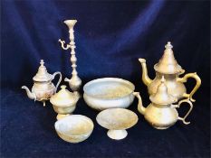 A selection of Antique Persian brass and metal ware