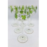 Thersienthal Art Nouveau set of Six enamelled glasses c.1905