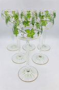 Thersienthal Art Nouveau set of Six enamelled glasses c.1905