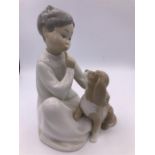 Lladro Figure Boy with Dog (22cm)