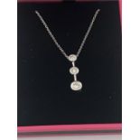 A white gold 3 stone graduated Diamond pendant necklace approx. 45pts
