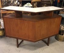 A Mid Century bar with cupboard and shelf with glass doors