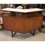 A Mid Century bar with cupboard and shelf with glass doors