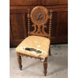 A Victorian Hall Chair, Bobbin armed