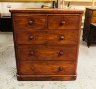 A Victorian Chest of two over three drawers