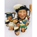 A selection of Royal Doulton Toby jugs.