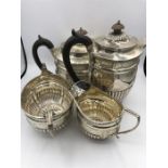 A C S Harris & Sons silver, Sheffield hallmarked 1910/11, tea service to include tea pot, hot