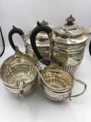 A C S Harris & Sons silver, Sheffield hallmarked 1910/11, tea service to include tea pot, hot